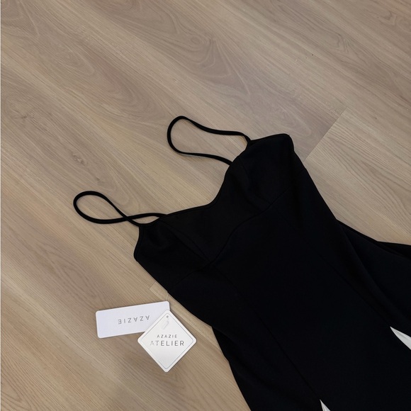 Azazie Black and Cream Maxi Dress - Picture 3 of 4